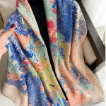 Foulard en lin à motifs colorés